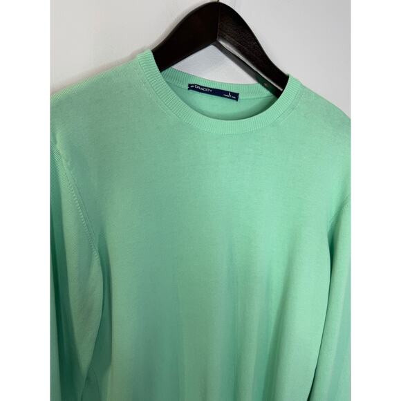 B.Draddy Men's Crew Neck Sweater Cotton Performance Golf Made in Italy Green L - Picture 4 of 12